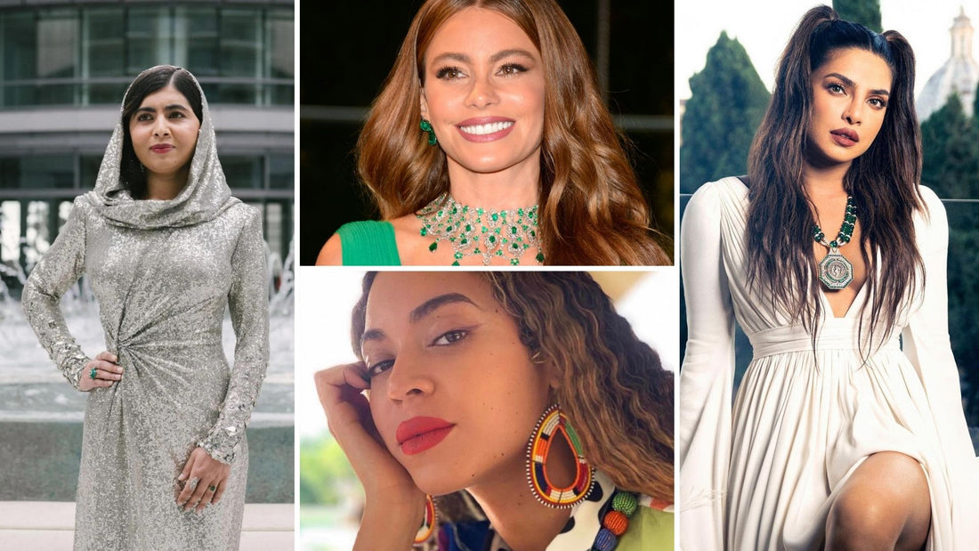 Collage of women celebrating cultural identity through jewellery and traditional dress