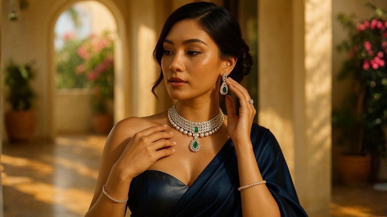 What Jewelry To Wear With a Dark Blue Saree?