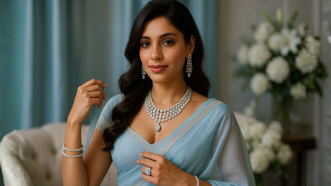 What Jewelry To Wear With a Light Blue Saree?