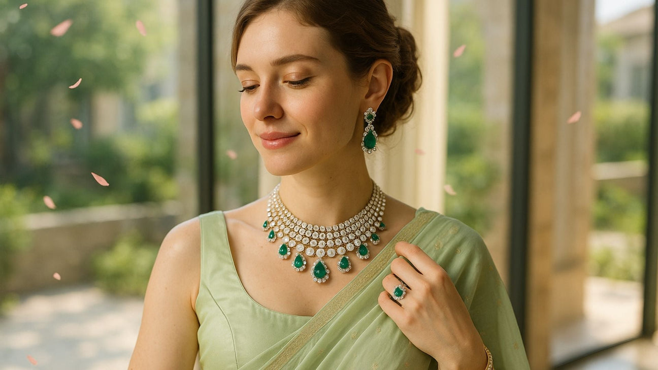 What Jewelry To Wear With a Light Green Saree?