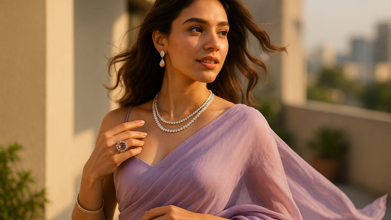 What Jewelry To Wear With a Lilac Saree?