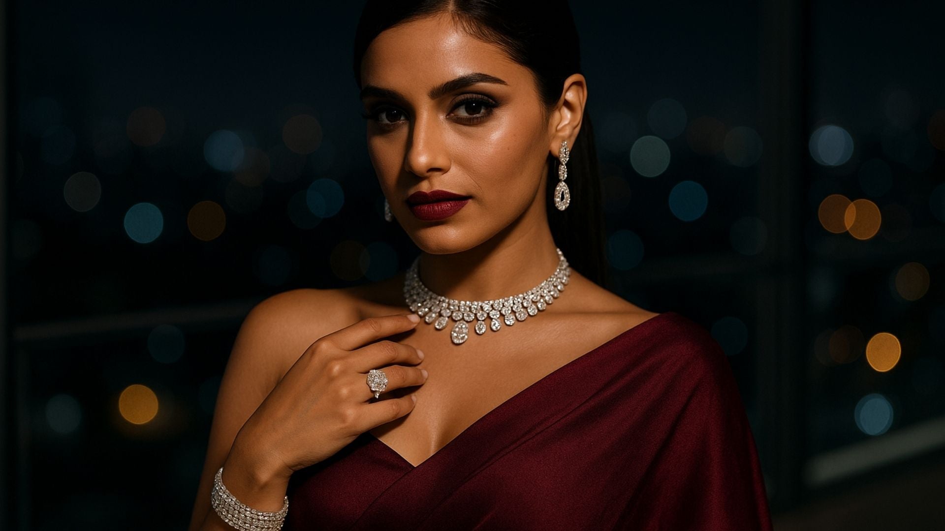 What Jewelry To Wear With a Wine Saree?