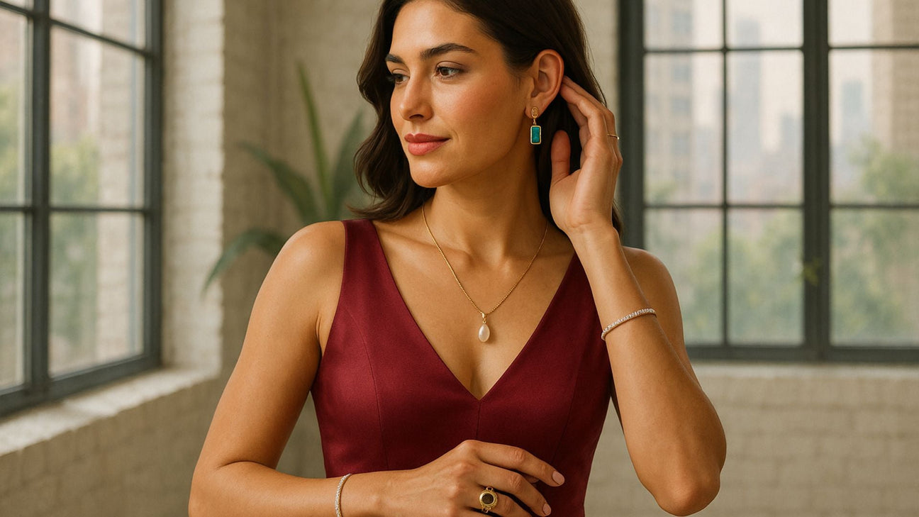 What Jewelry to Wear with a Wine Red Dress