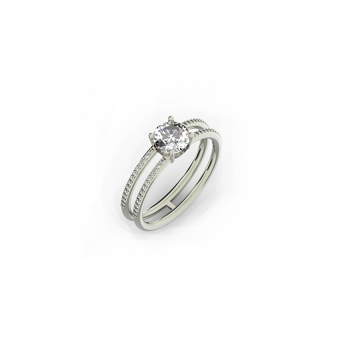 DOUBLE BAND PAVÉ RING