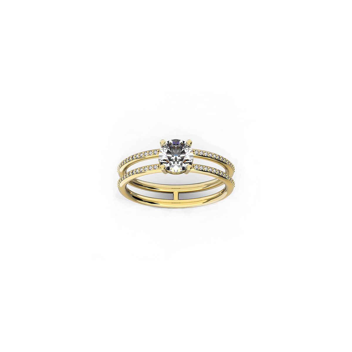 DOUBLE BAND PAVÉ RING