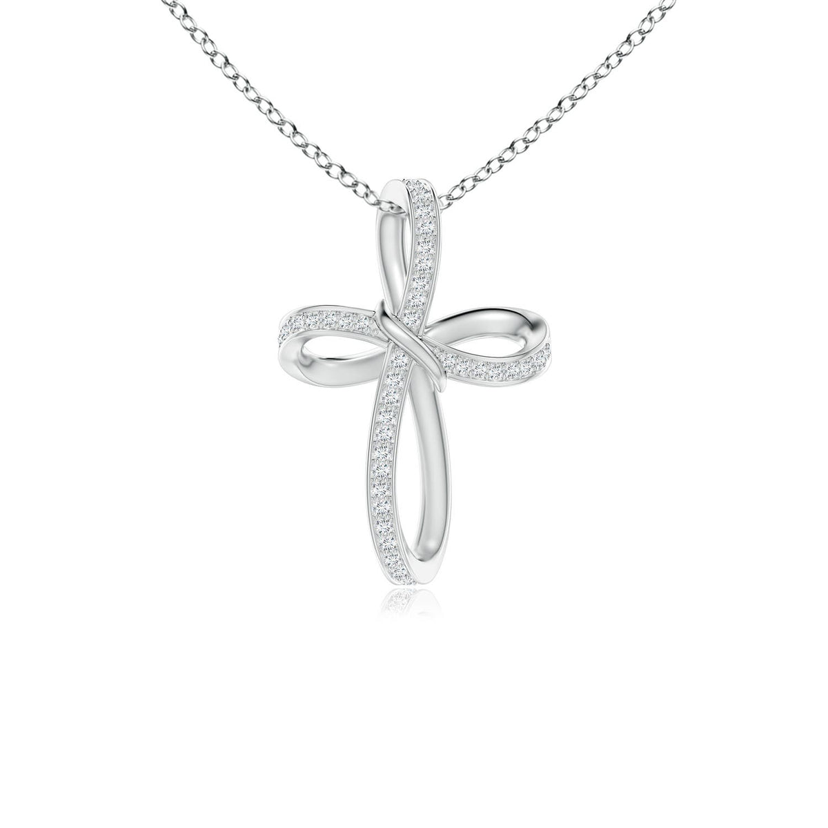 0.36 CTW Flat Prong-Set Aquamarine and Diamond Cross Pendant in 14K Yellow Gold