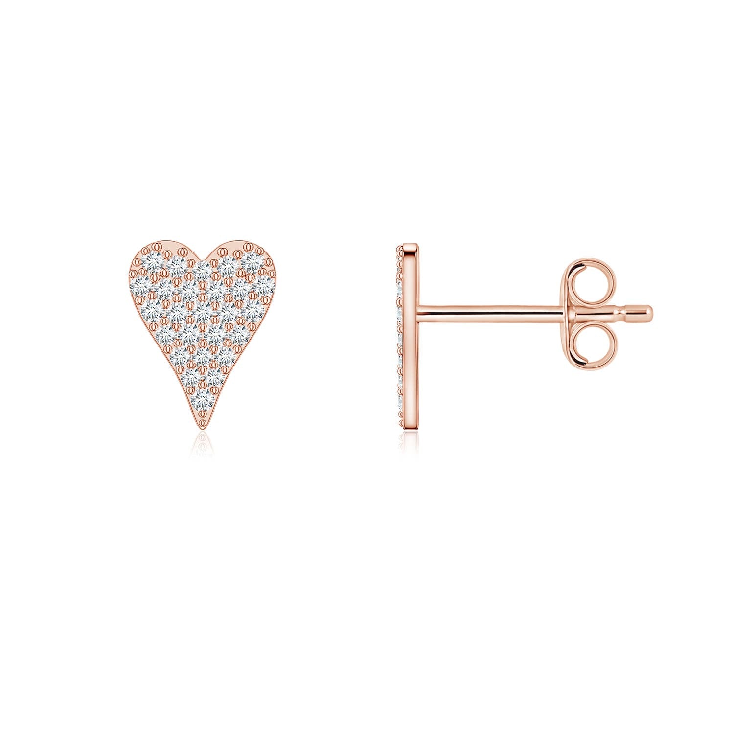 1.9 MM Lab-Grown Graduated Diamond Three Stone Open Circle Stud Earrings in 18K Rose Gold