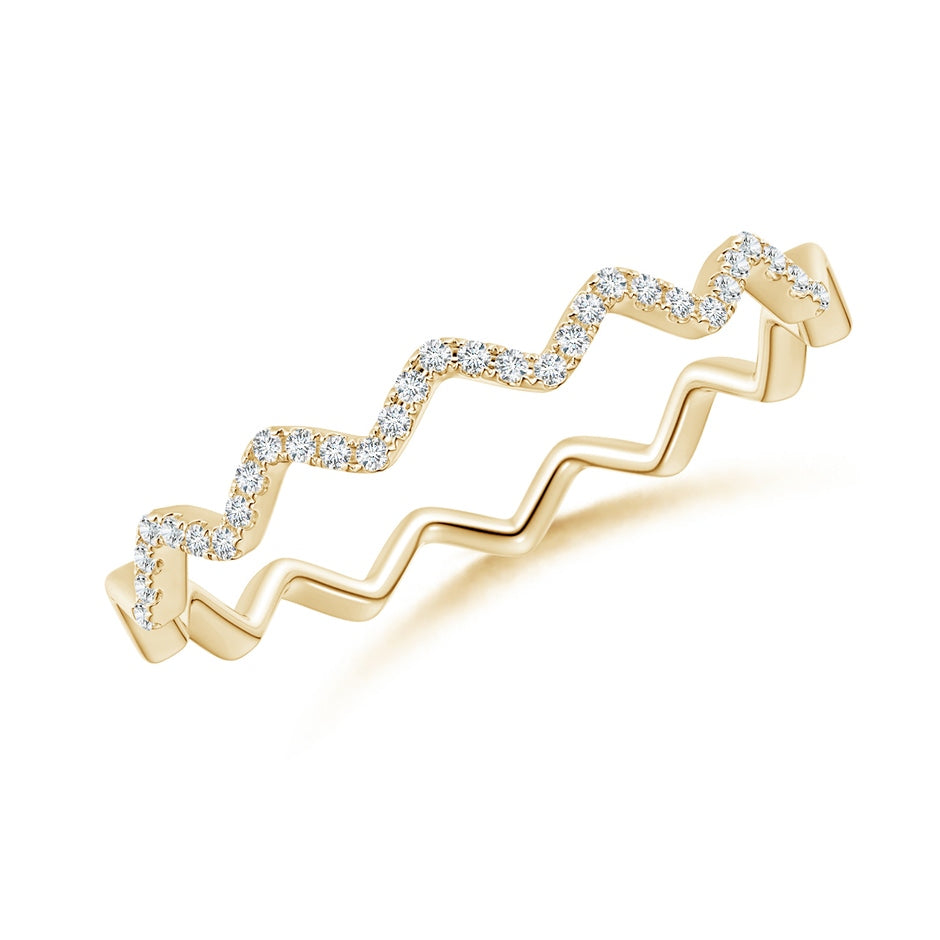 Classic Round Diamond Zig Zag Ring