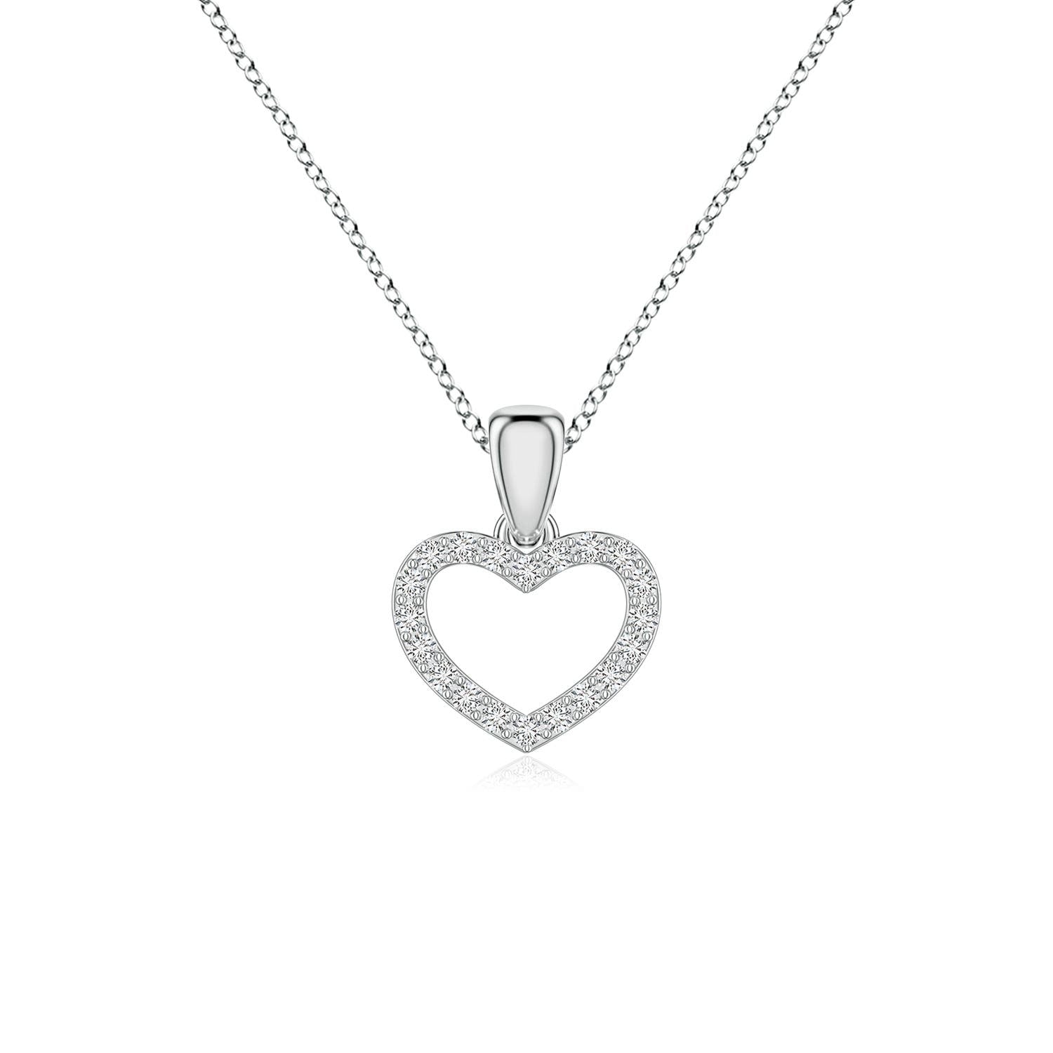1.75 MM Diamond Heart Mother & Baby Pendant in 14K White Gold