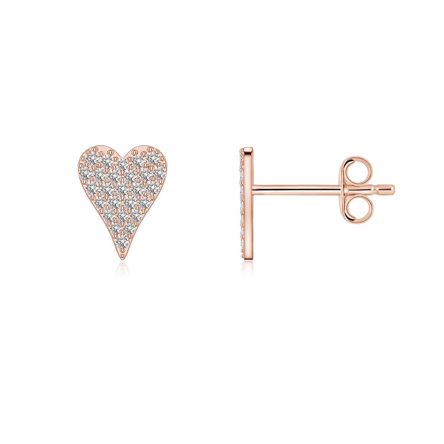 0.33 CTW Round Cluster Diamond Cradle Stud Earrings in 14K Rose Gold