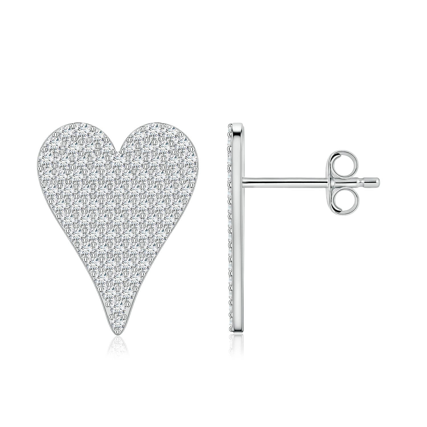 0.77 CTW Lab-Grown Pavé-Set Diamond Linear Ear Climber in 14K White Gold
