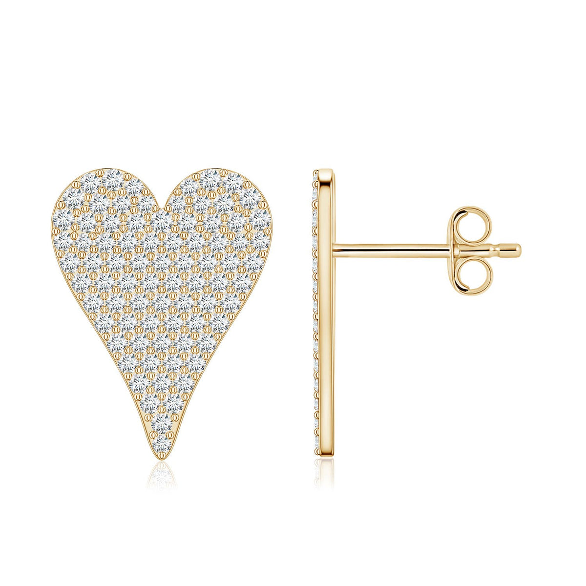 0.51 CTW Lab-Grown Front-Back Diamond Multi-Wear Stud Earrings in 18K Yellow Gold