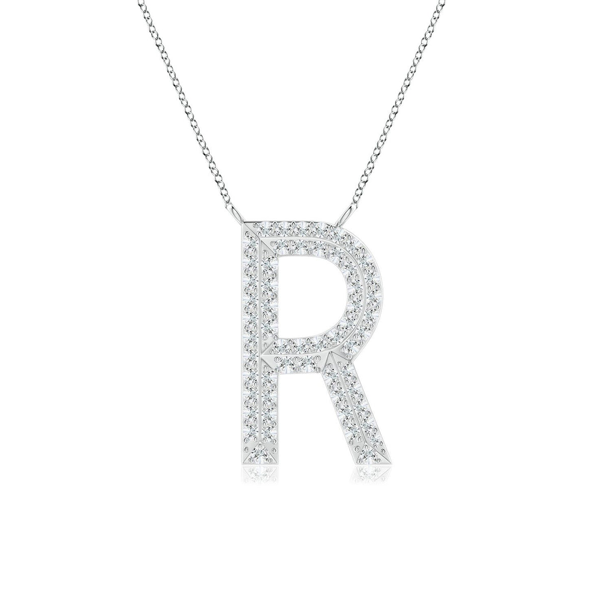 0.26 CTW Prong-Set Lab-Grown Diamond Capital "X" Knife-Edge Initial Pendant in Platinum