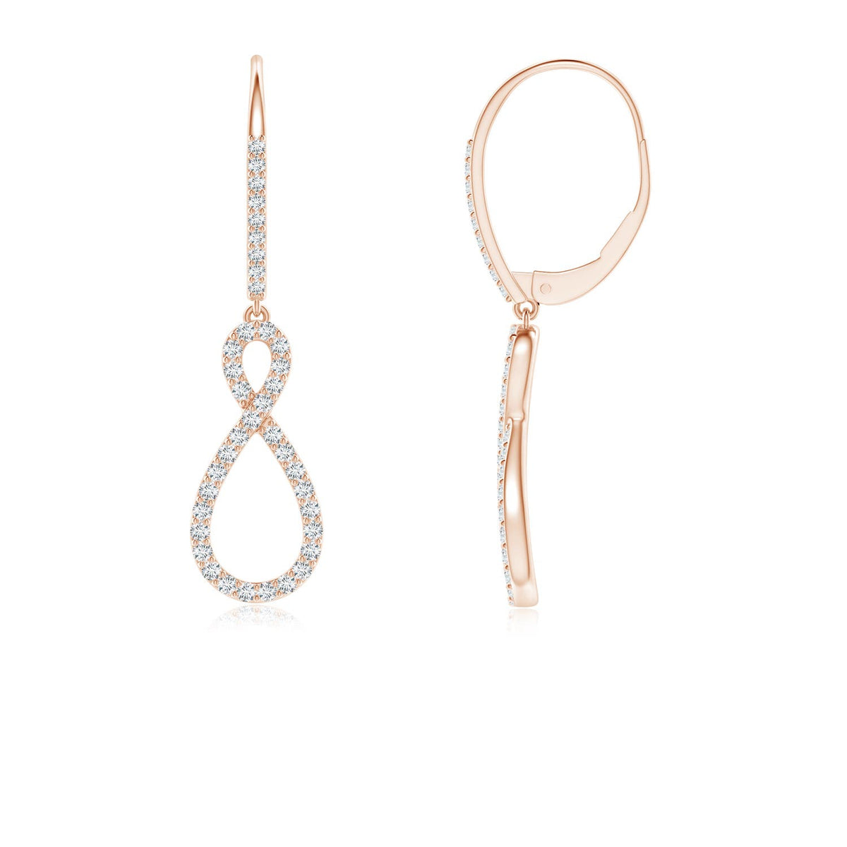 0.5 CTW Lab-Grown Diamond Celtic Flower Dangle Earrings in 18K Rose Gold