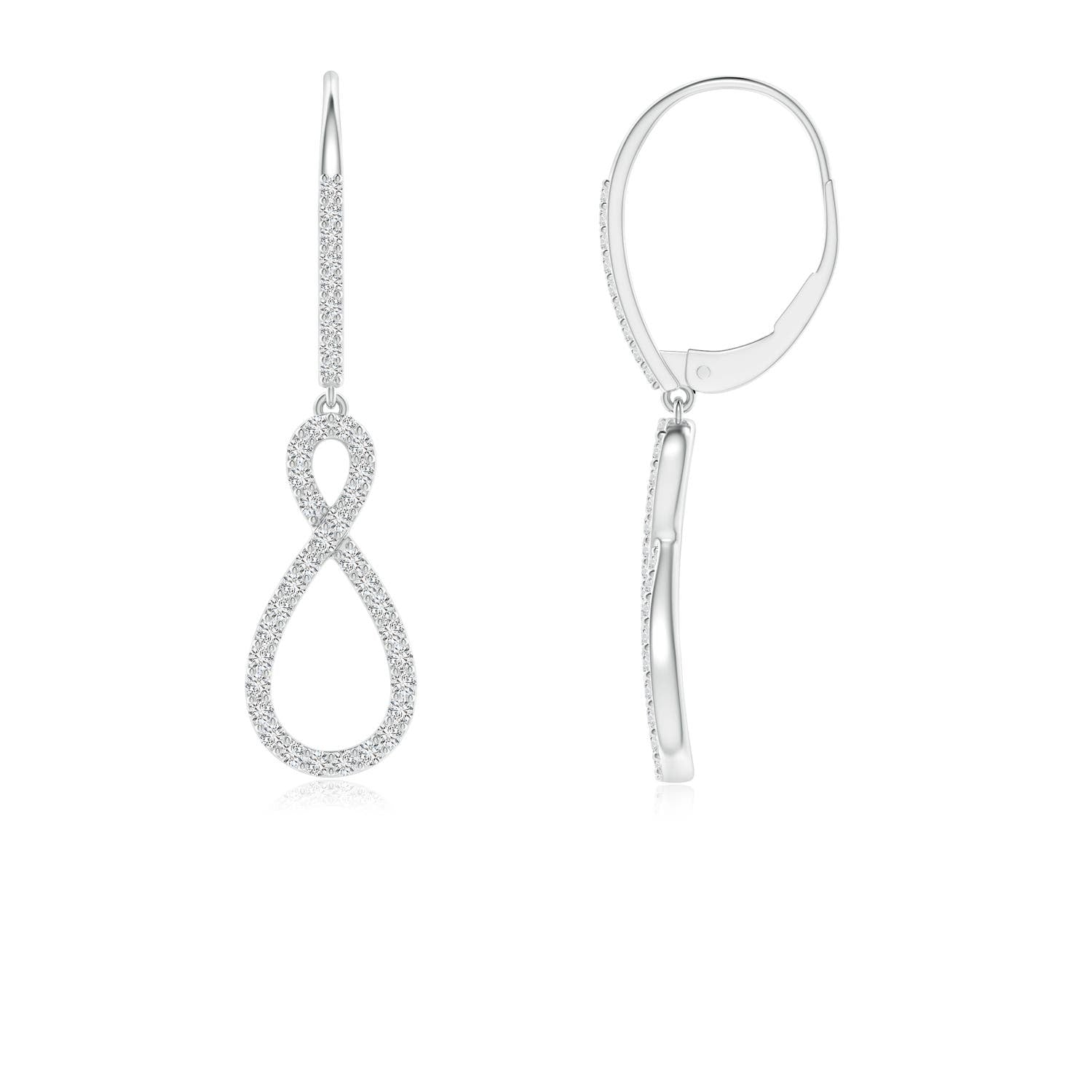 0.62 CTW Double Oval Diamond Drop Earrings in 18K White Gold