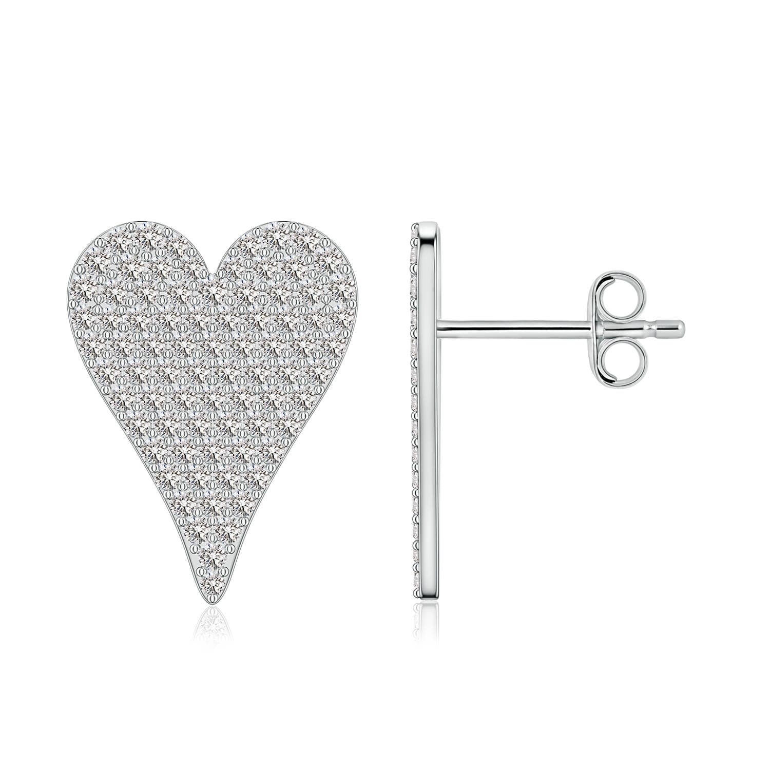 0.5 CTW Prong-Set Double Diamond Loop Earrings in 18K White Gold