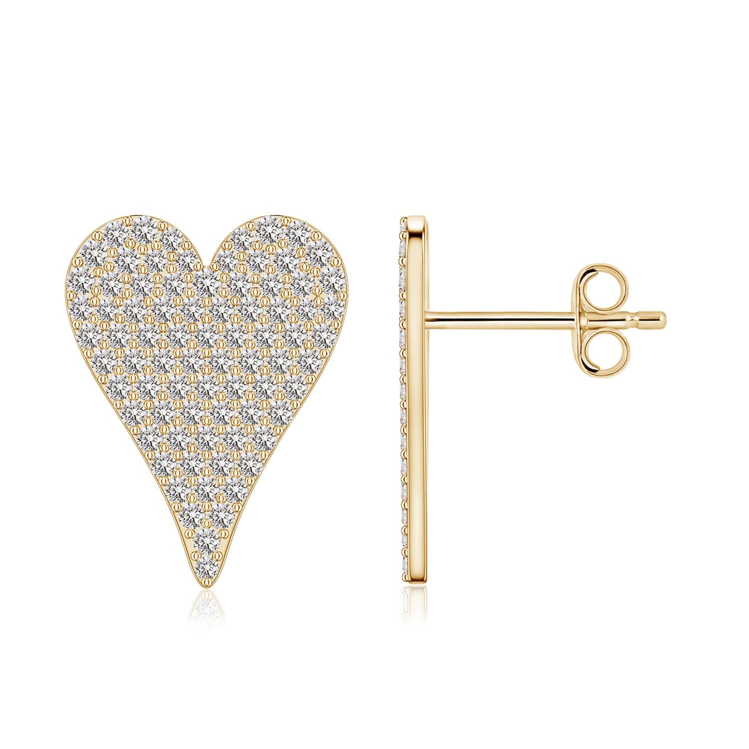0.8 CTW Diamond Open Circle Stud Earrings in 14K Yellow Gold