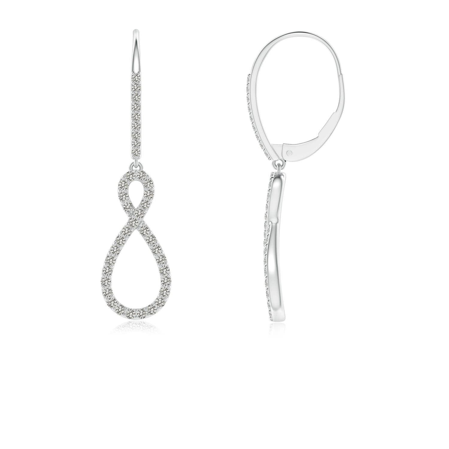 0.25 CTW Prong-Set Diamond Rhombus Drop Earrings in 18K White Gold