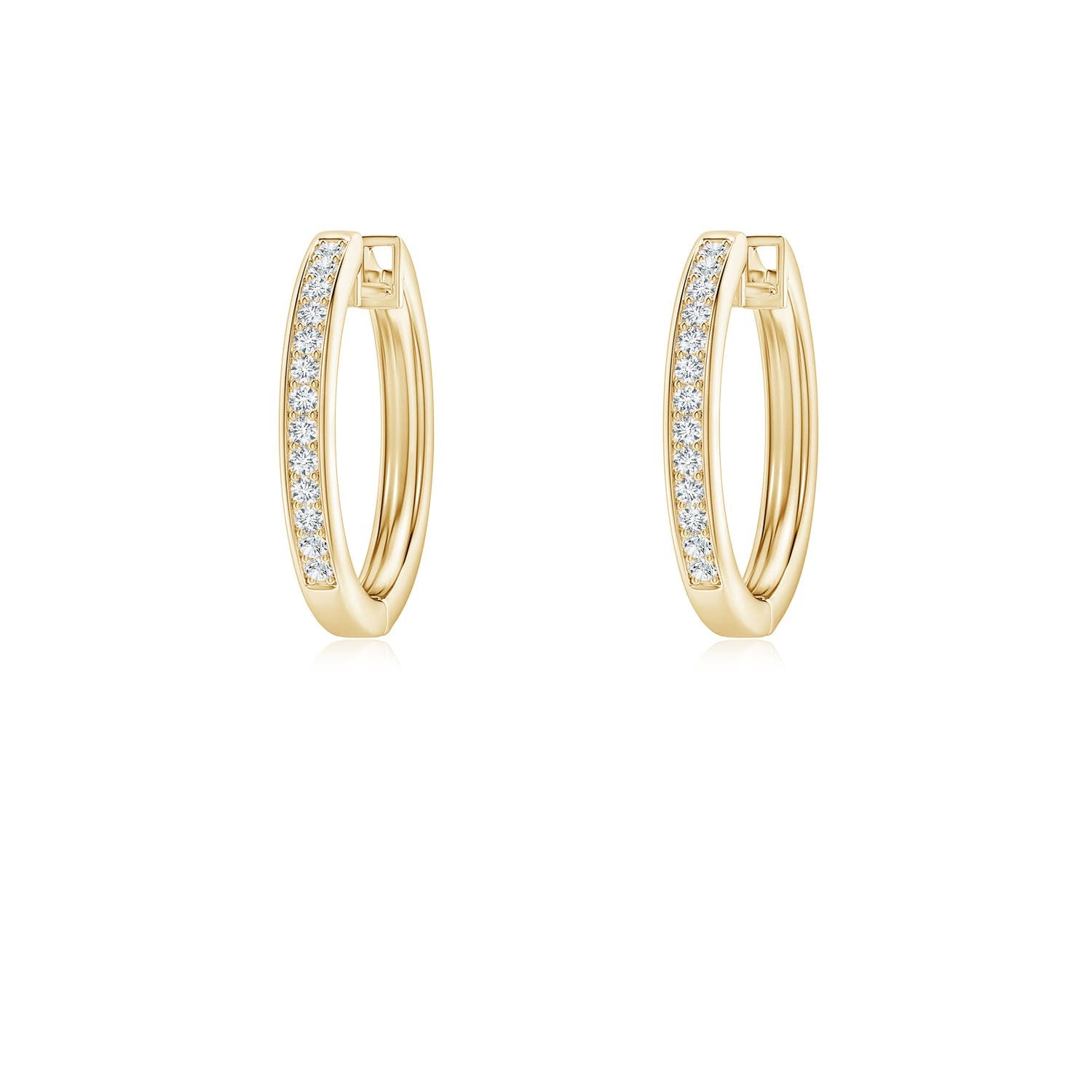 0.33 CTW Round Diamond Teardrop Halo Leverback Earrings in 18K White Gold