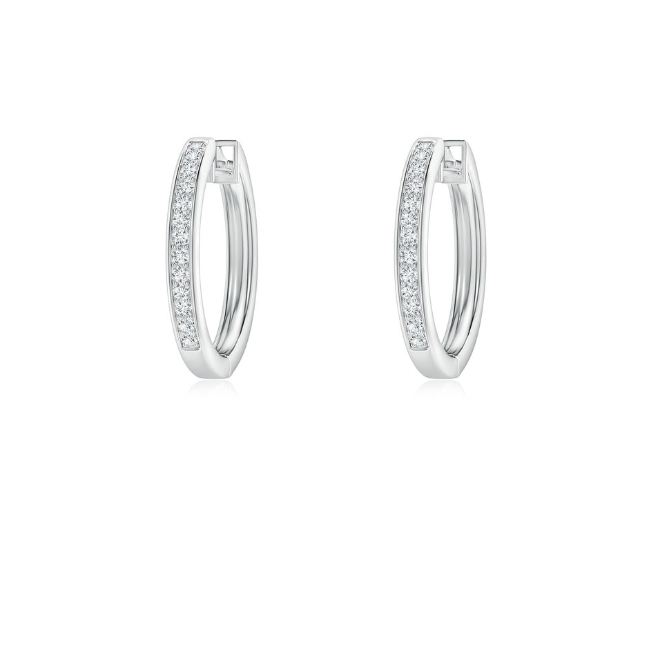 Pave-Set Diamond Hinged Hoop Earrings