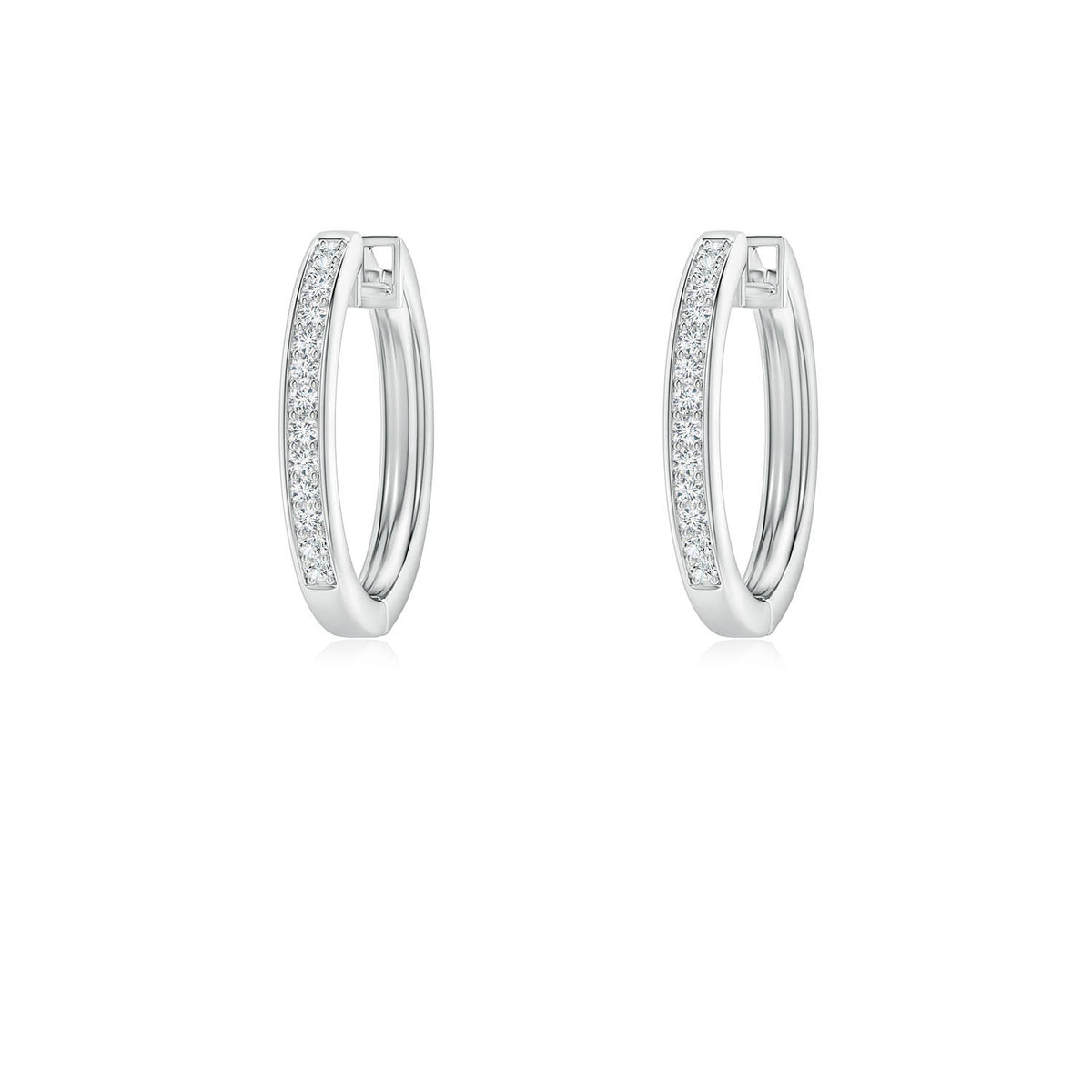 0.51 CTW Diamond Cross Stud Earrings in 14K White Gold