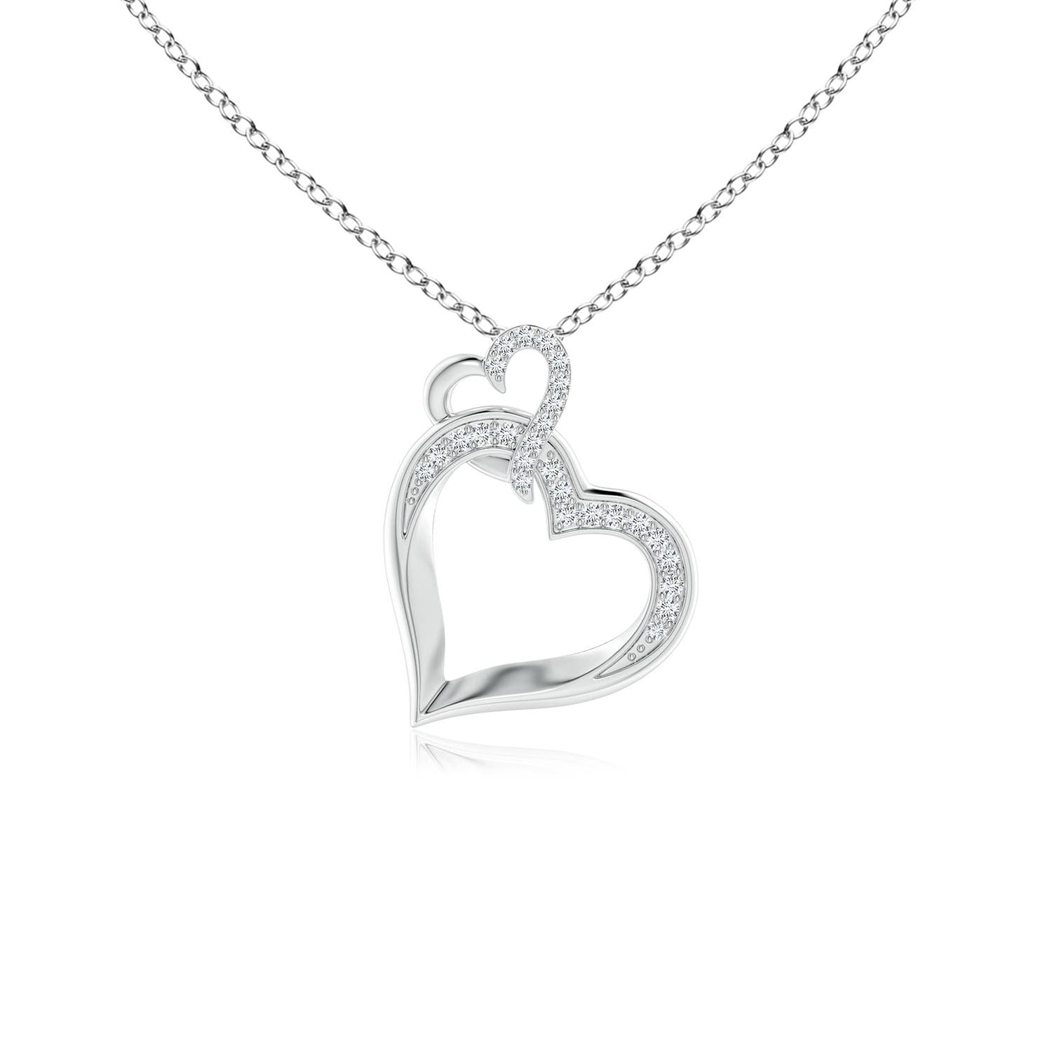 1.2 MM Pave-Set Diamond Dove Pendant in 18K White Gold