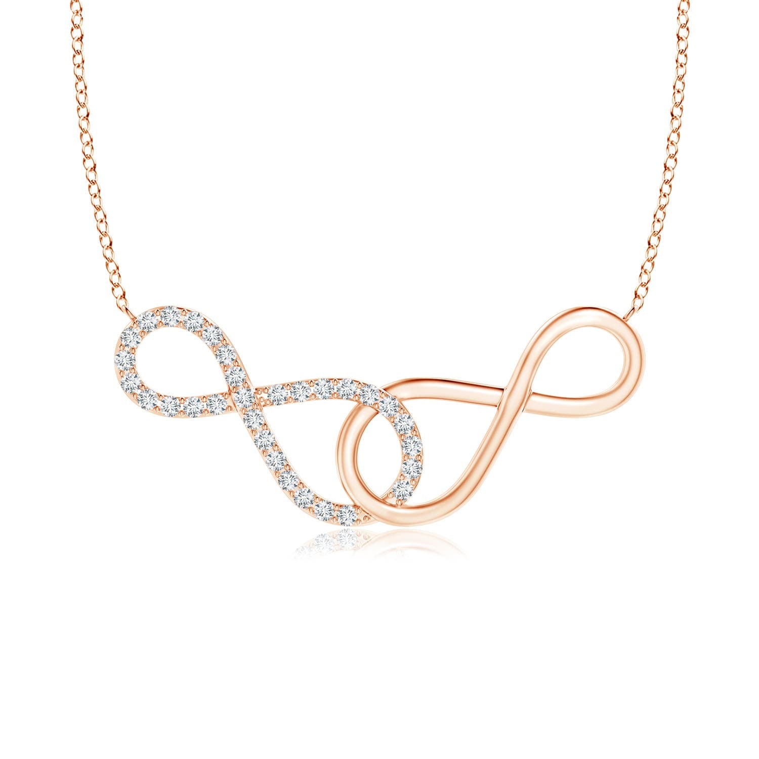 1.2 MM Lab-Grown Pave-Set Diamond Dove Pendant in 18K Rose Gold