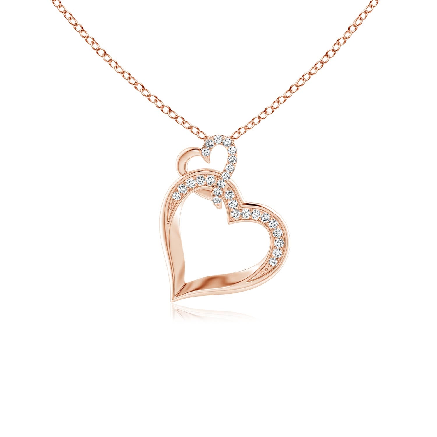 4 MM Shell Style Heart Lab-Grown Diamond Infinity Pendant in Silver
