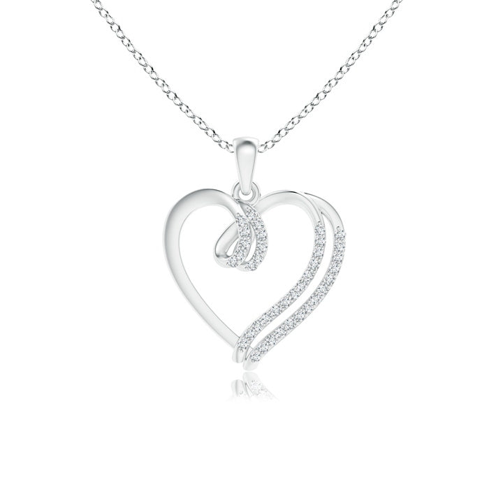 Diamond Double Layered Heart Dangle Pendant