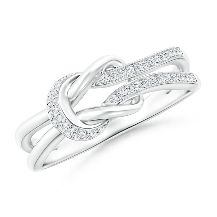 Pave-Set Diamond Split Infinity Knot Ring