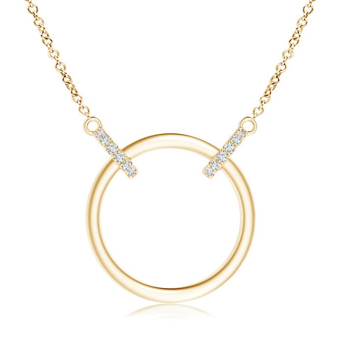 0.35 CTW Three Stone Graduated Bezel-Set Diamond Lariat Necklace in 14K Yellow Gold