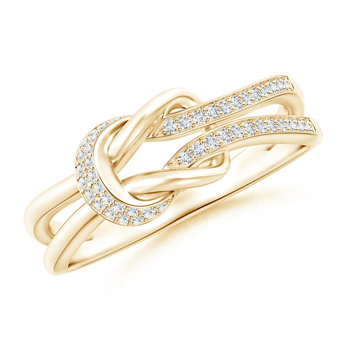 Lab-Grown Pave-Set Diamond Split Infinity Knot Ring