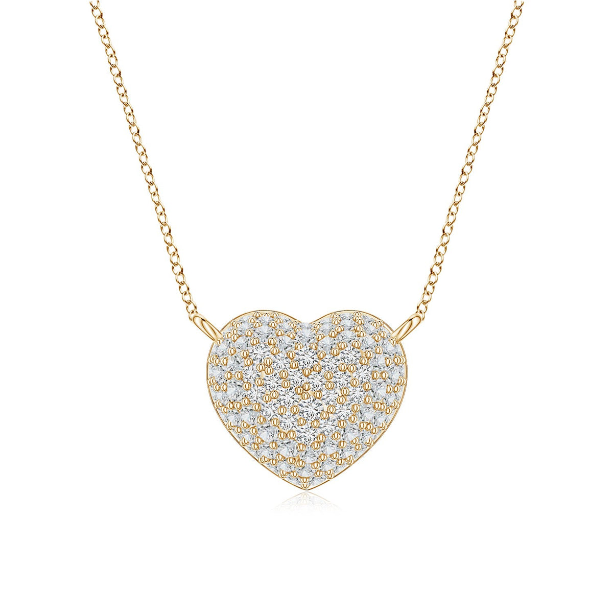1.5 MM Cross Pendant with Diamond Heart in 14K Yellow Gold