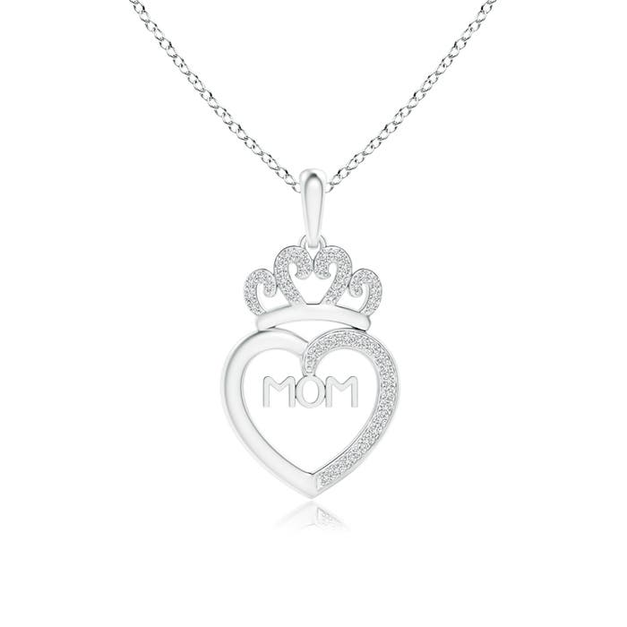 3 MM Solitaire Diamond Open Heart Pendant with Accents in Platinum