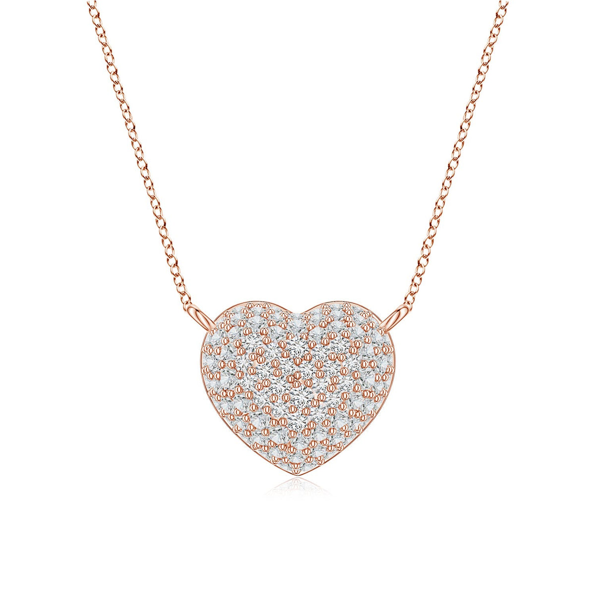 1.5 MM Cross Pendant with Diamond Heart in 14K Rose Gold