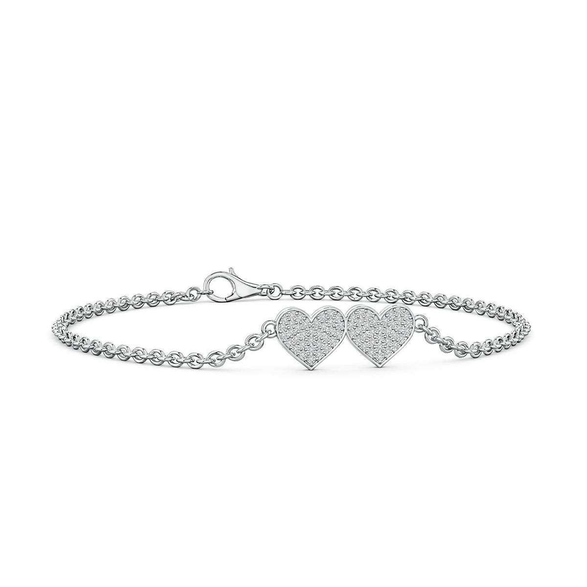 0.52 CTW Bezel-Set Round Diamond Charm Bracelet in 18K White Gold
