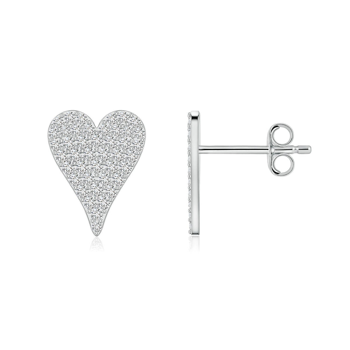 0.48 CTW Pave-Set Diamond Horseshoe Stud Earrings in 14K White Gold