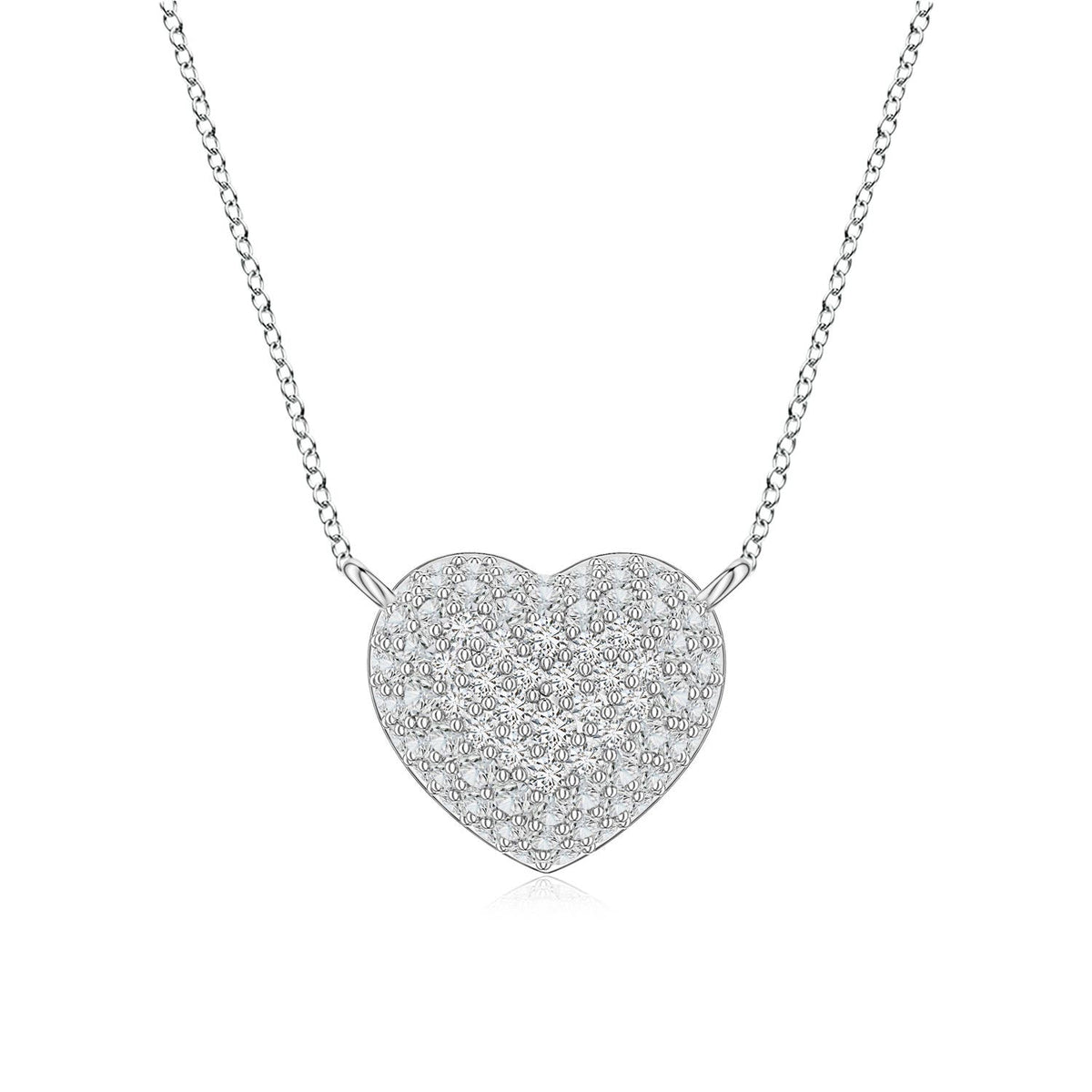1.5 MM Cross Pendant with Diamond Heart in 14K White Gold