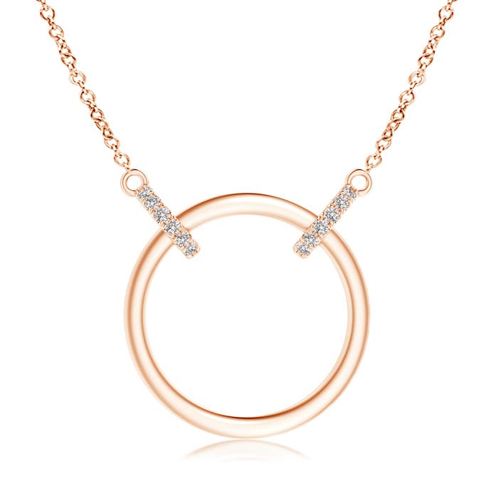 0.35 CTW Three Stone Graduated Bezel-Set Diamond Lariat Necklace in 14K Rose Gold