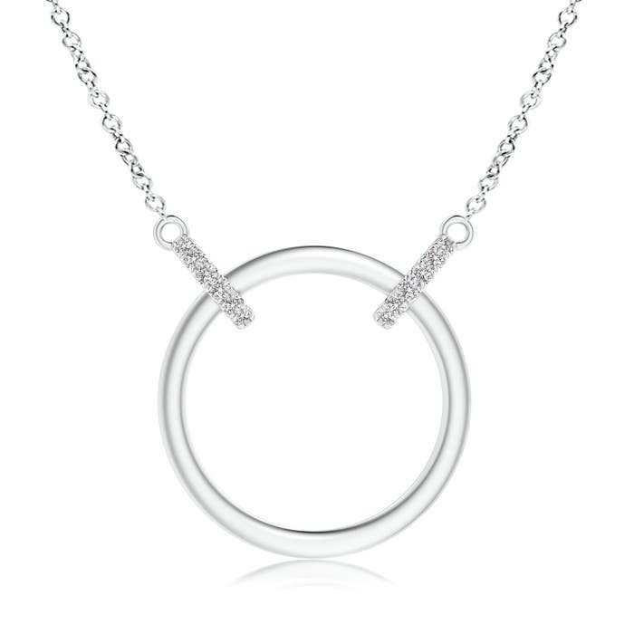 0.35 CTW Three Stone Graduated Bezel-Set Diamond Lariat Necklace in 18K White Gold