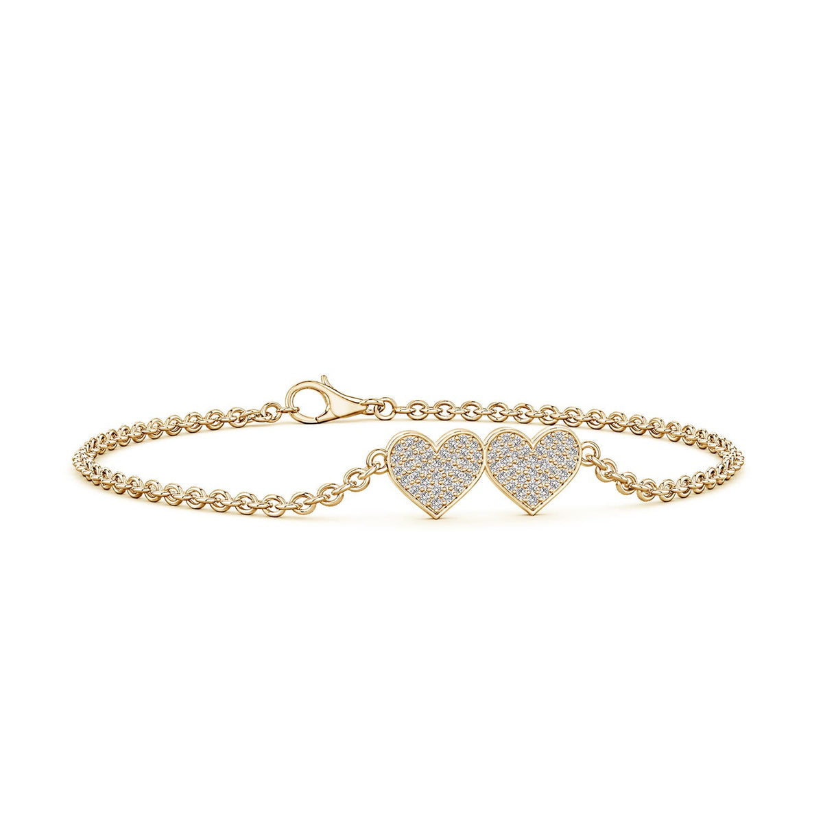 1.6 MM Pavé-Set Diamond Triple Frame Evil Eye Bracelet in 18K Yellow Gold