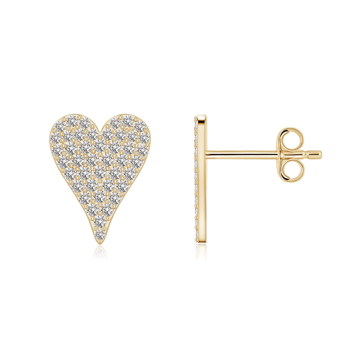 0.51 CTW Diamond Cross Stud Earrings in 14K Yellow Gold