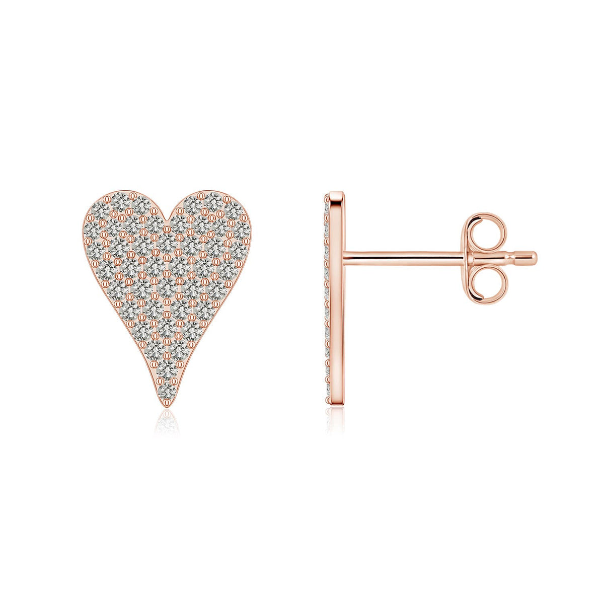 1.8 MM Diamond Daisy Flower Stud Earrings in 18K Rose Gold