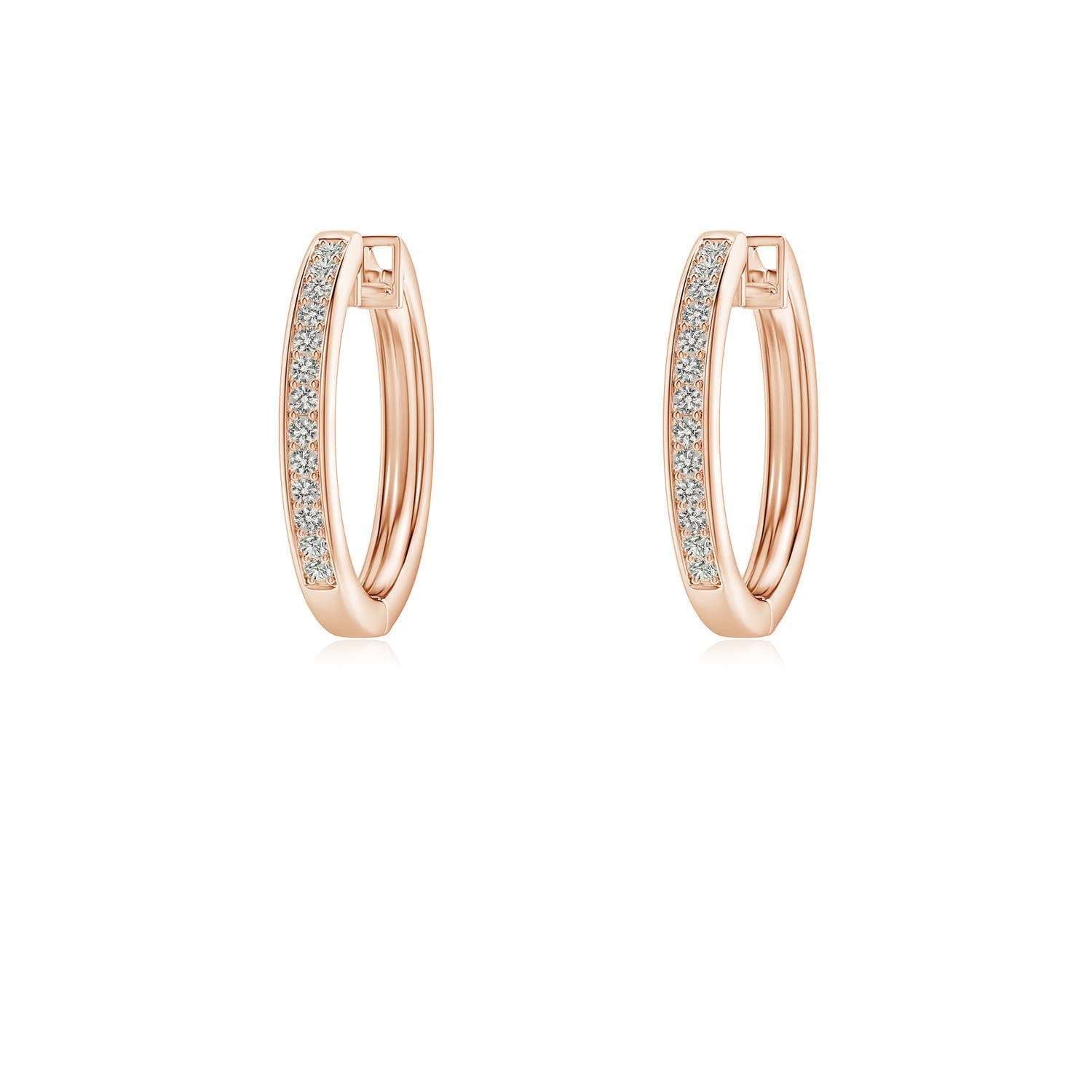 3x2 MM Pear Diamond Solitaire Hoop Earrings in Silver