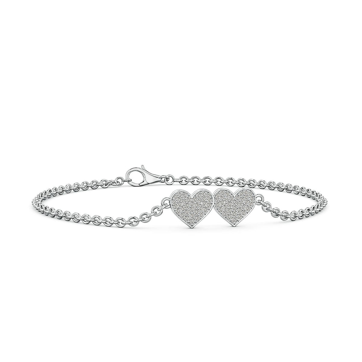 1.6 MM Pavé-Set Diamond Triple Frame Evil Eye Bracelet in 18K White Gold