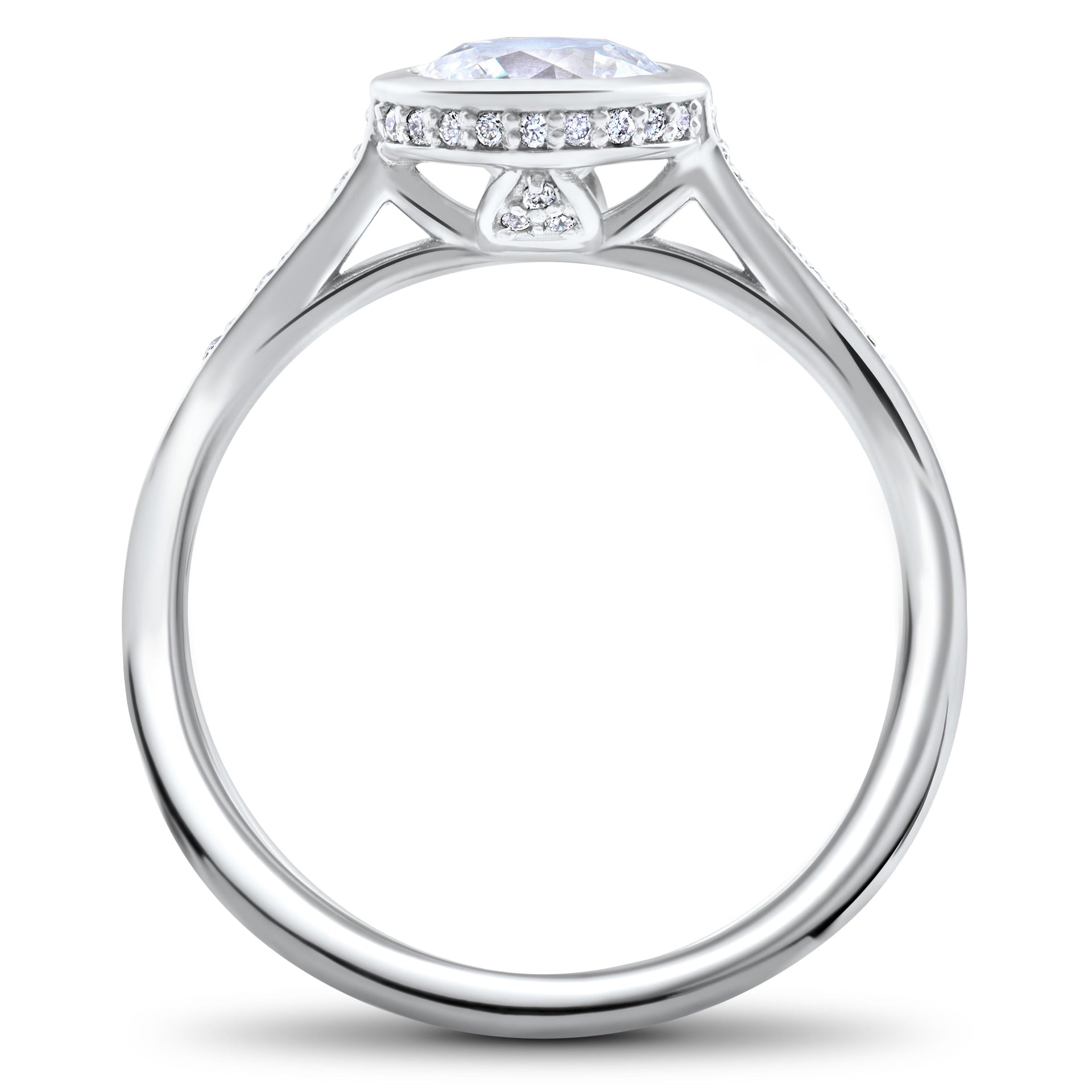 5/8 ct Lab Grown Diamond Aria Engagement Ring 14k White Gold