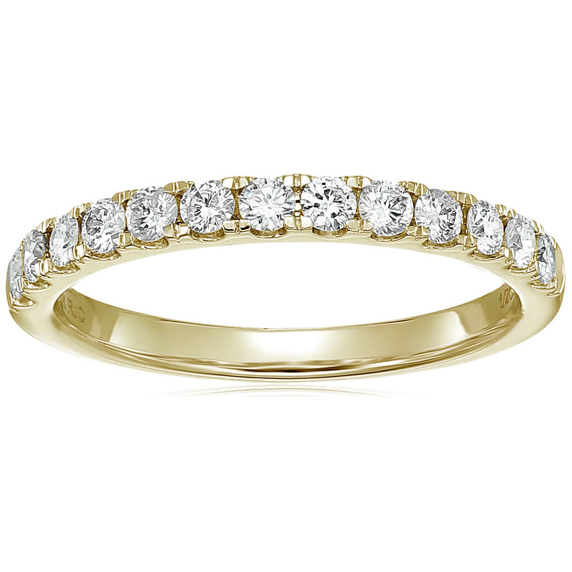 1/2 Cttw Diamond Wedding Band 14K Gold 13 Stones Prong Set Round