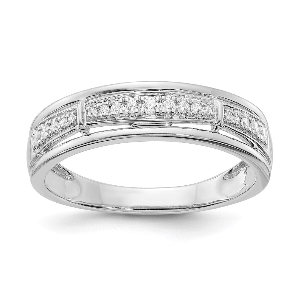 14k White Gold Lab Grown Diamond Wedding Band Ring 0.16ct Clarity- VS Color- G-H