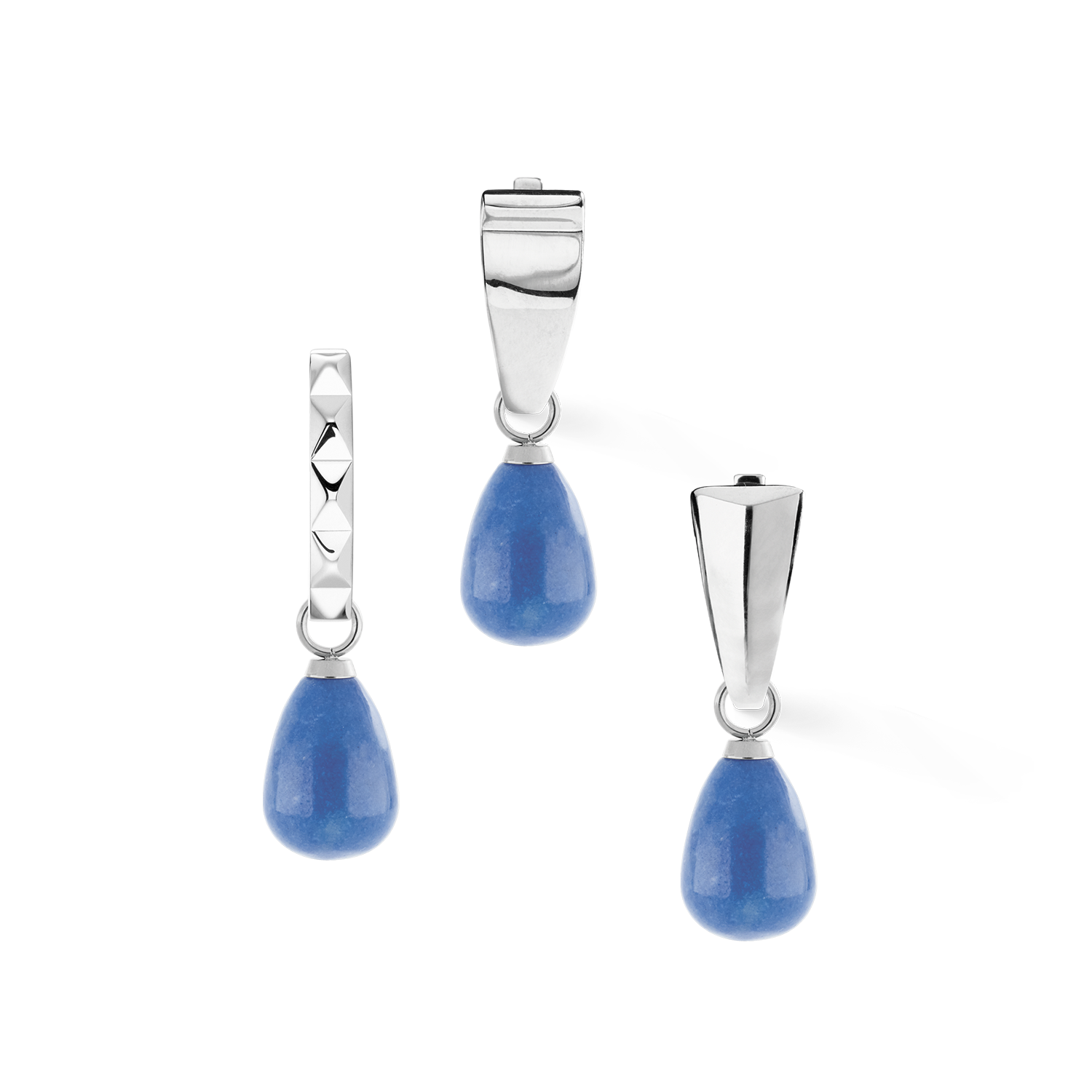 EAR ME UP Charm Drops Silver-Blue