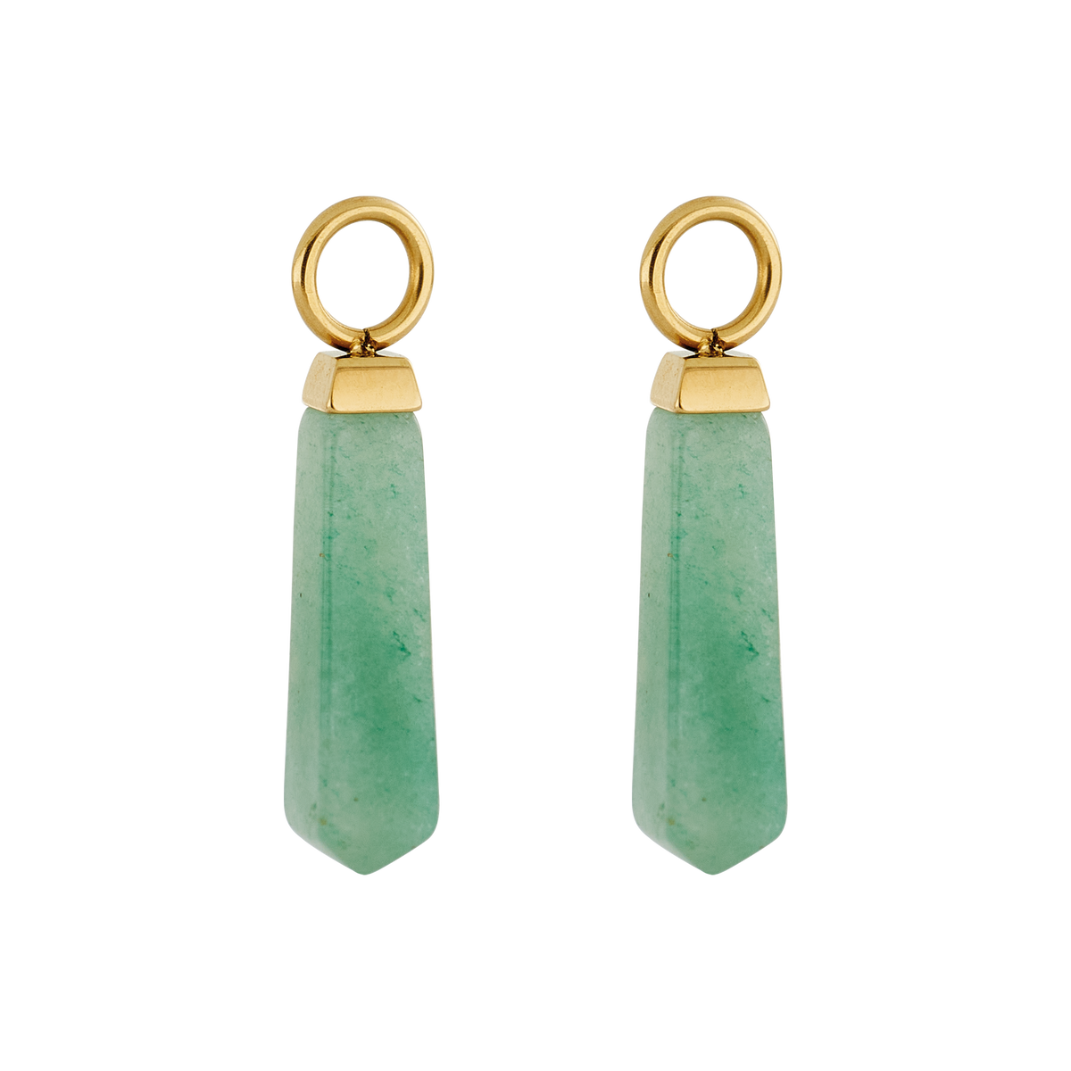 EAR ME UP Charm Obelisk Gold-Green
